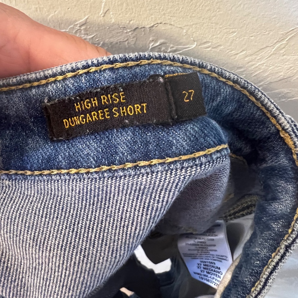 Vintage Lee Carpenter Jean High Rise Dungaree Shorts Size 27 Medium - Picture 8 of 10